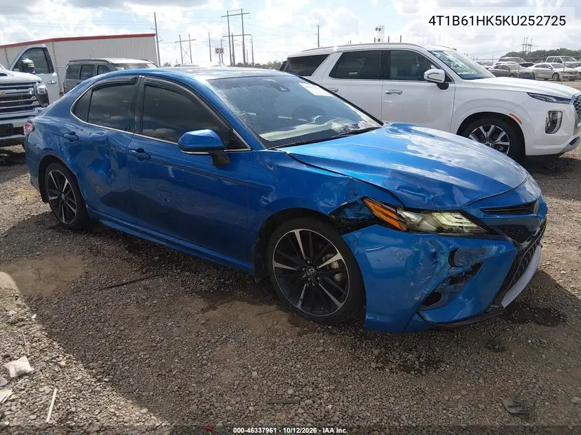 TOYOTA CAMRY 2019, VIN 4T1B61HK5KU252725