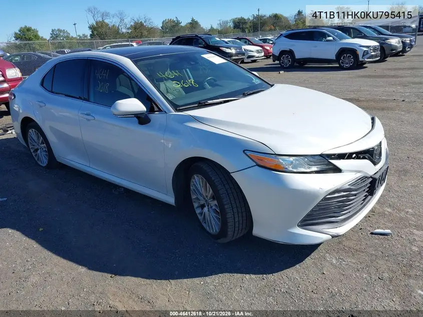 TOYOTA CAMRY 2019, VIN 4T1B11HK0KU795415