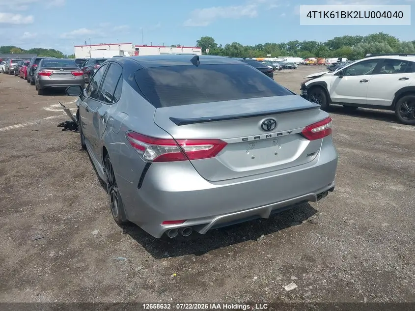 2020 TOYOTA CAMRY VIN 4T1K61BK2LU004040 — фото 3