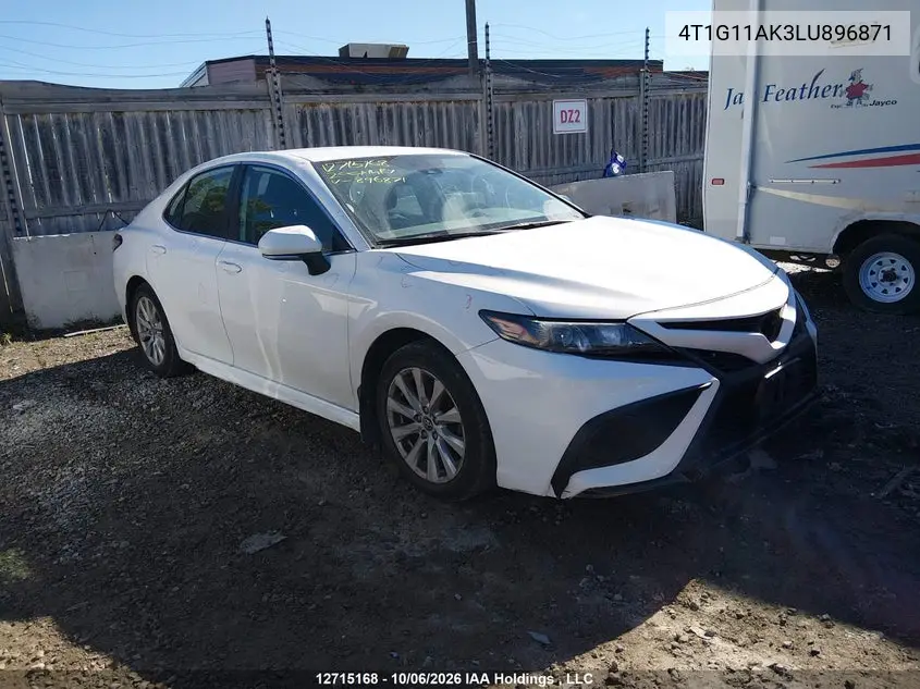 TOYOTA CAMRY 2020, VIN 4T1G11AK3LU896871