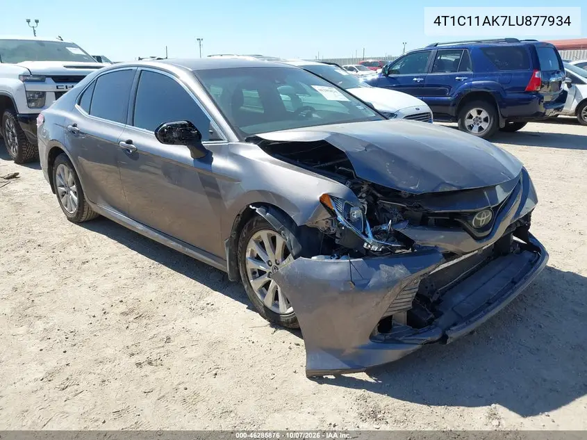 TOYOTA CAMRY 2020, VIN 4T1C11AK7LU877934