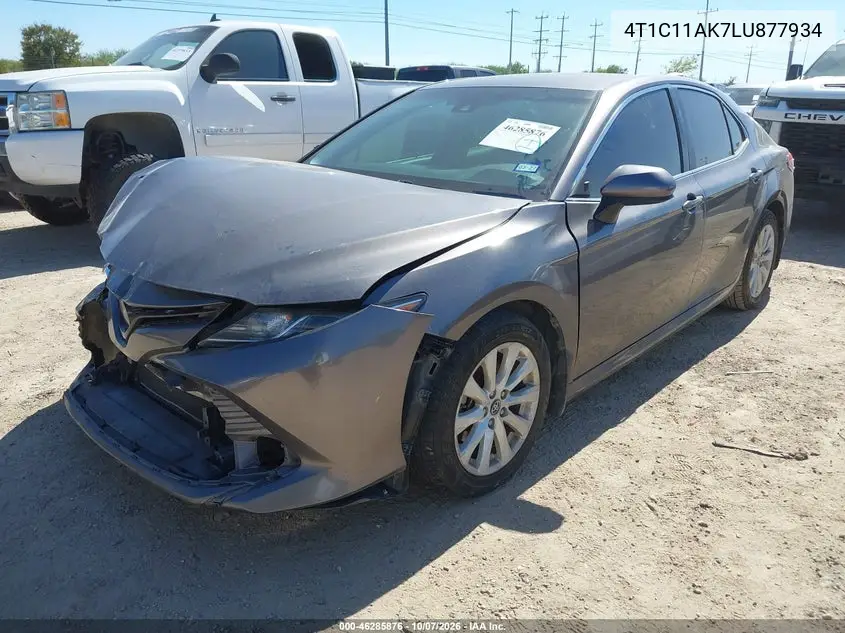 2020 TOYOTA CAMRY VIN 4T1C11AK7LU877934 — фото 2