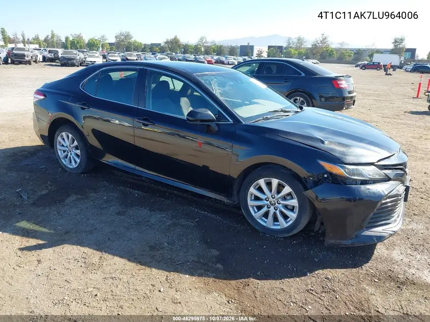 TOYOTA CAMRY 2020, VIN 4T1C11AK7LU964006