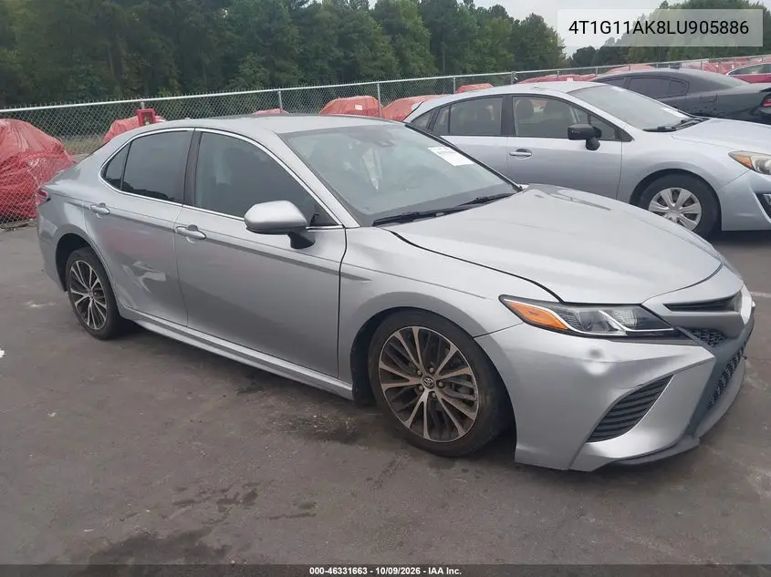 TOYOTA CAMRY 2020, VIN 4T1G11AK8LU905886