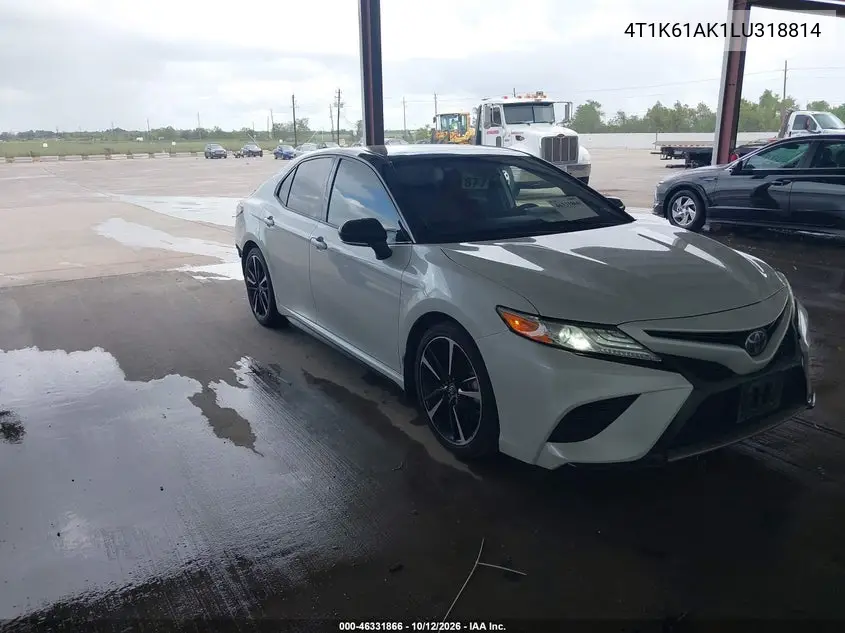 TOYOTA CAMRY 2020, VIN 4T1K61AK1LU318814