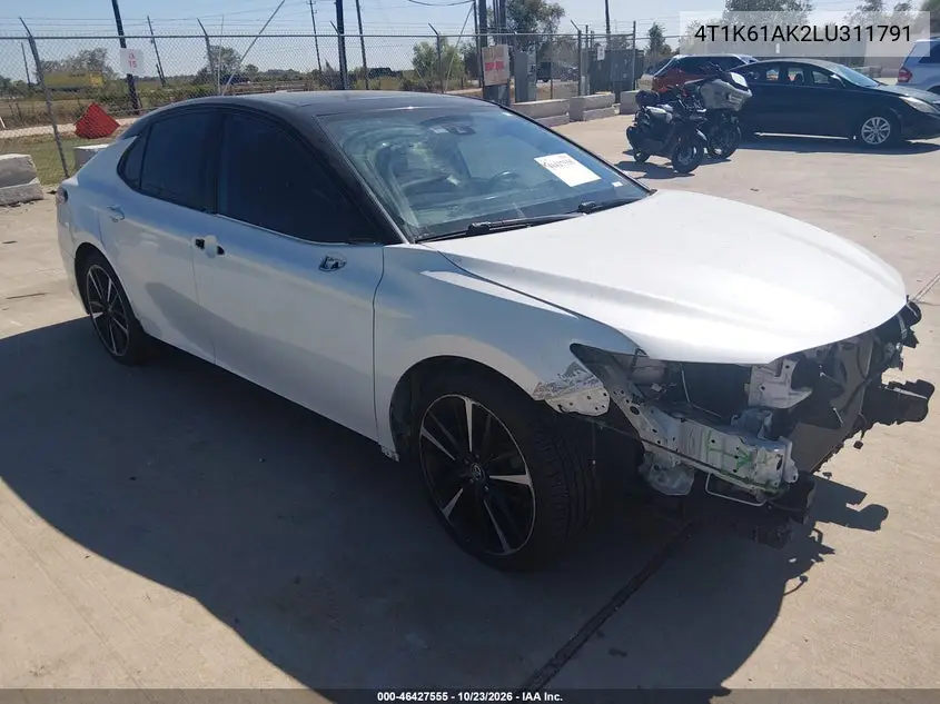 TOYOTA CAMRY 2020, VIN 4T1K61AK2LU311791