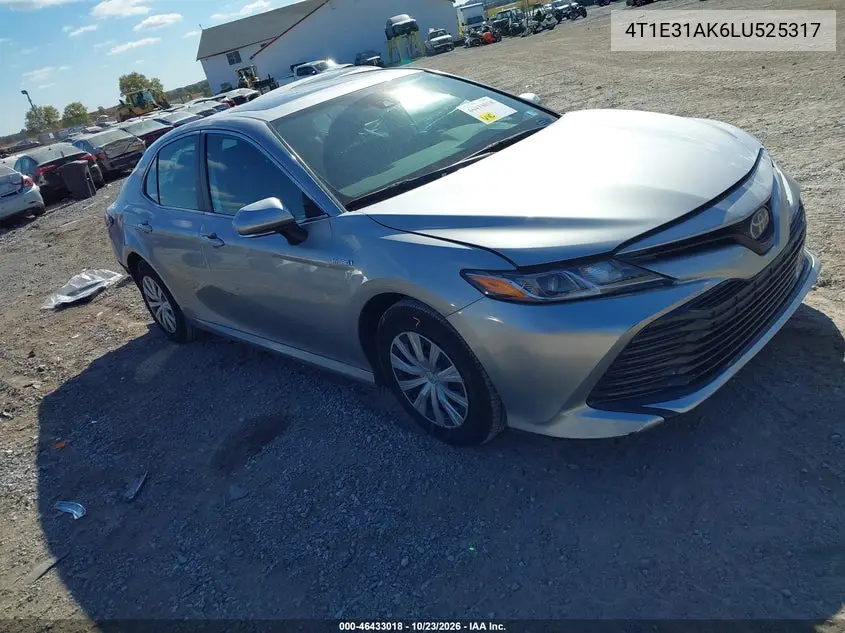 TOYOTA CAMRY 2020, VIN 4T1E31AK6LU525317