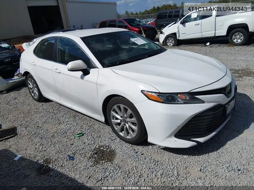 TOYOTA CAMRY 2020, VIN 4T1C11AK2LU944343