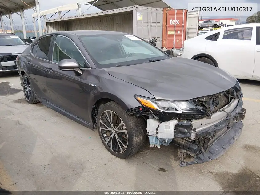 TOYOTA CAMRY 2020, VIN 4T1G31AK5LU010317