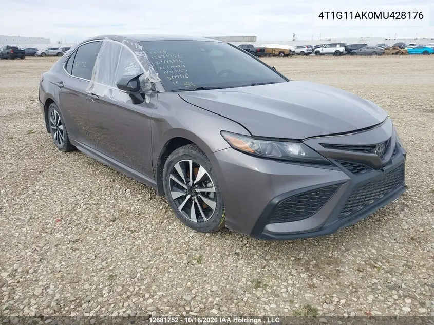 TOYOTA CAMRY 2021, VIN 4T1G11AK0MU428176