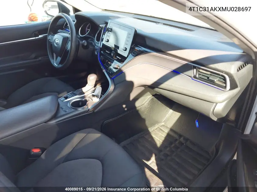 2021 TOYOTA CAMRY VIN 4T1C31AKXMU028697 — фото 5