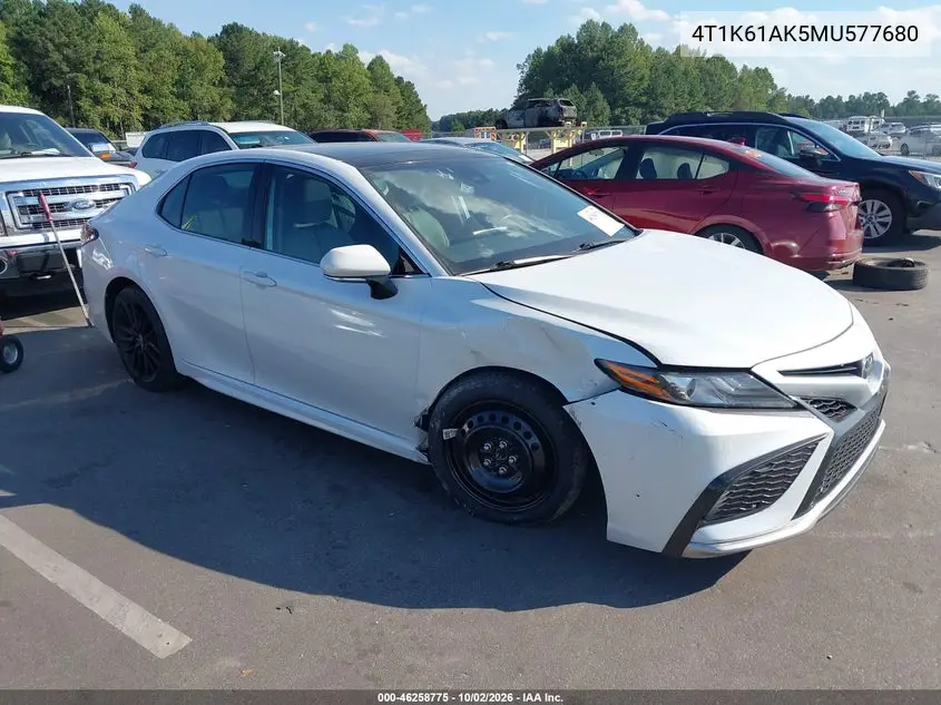 TOYOTA CAMRY 2021, VIN 4T1K61AK5MU577680