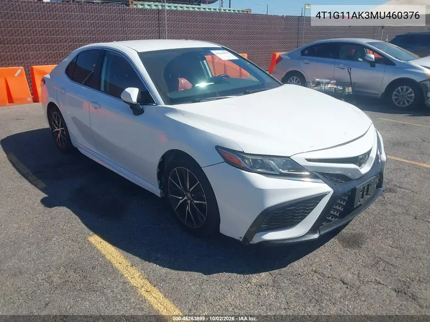 TOYOTA CAMRY 2021, VIN 4T1G11AK3MU460376