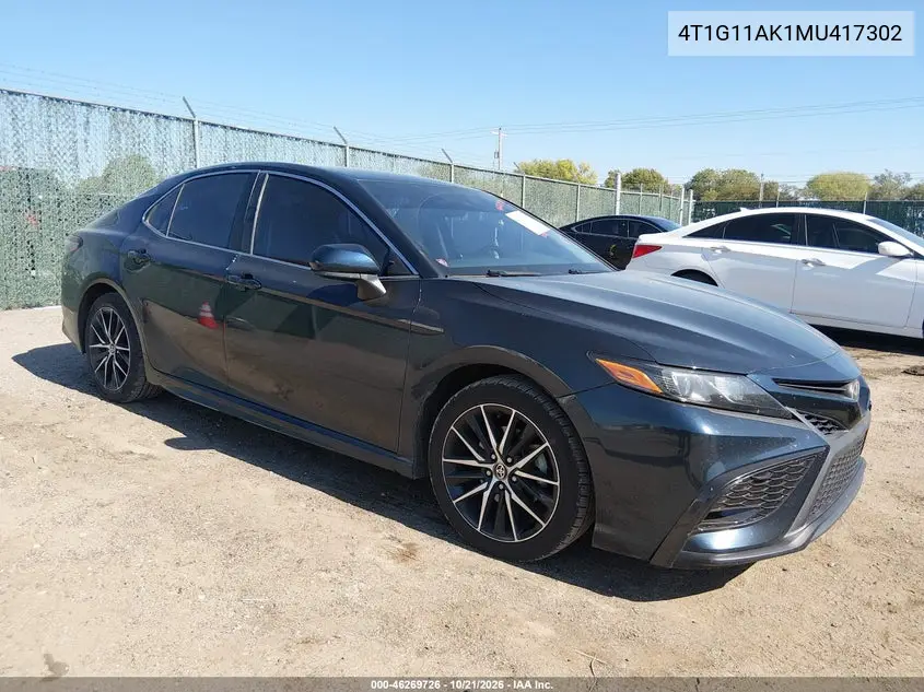 TOYOTA CAMRY 2021, VIN 4T1G11AK1MU417302