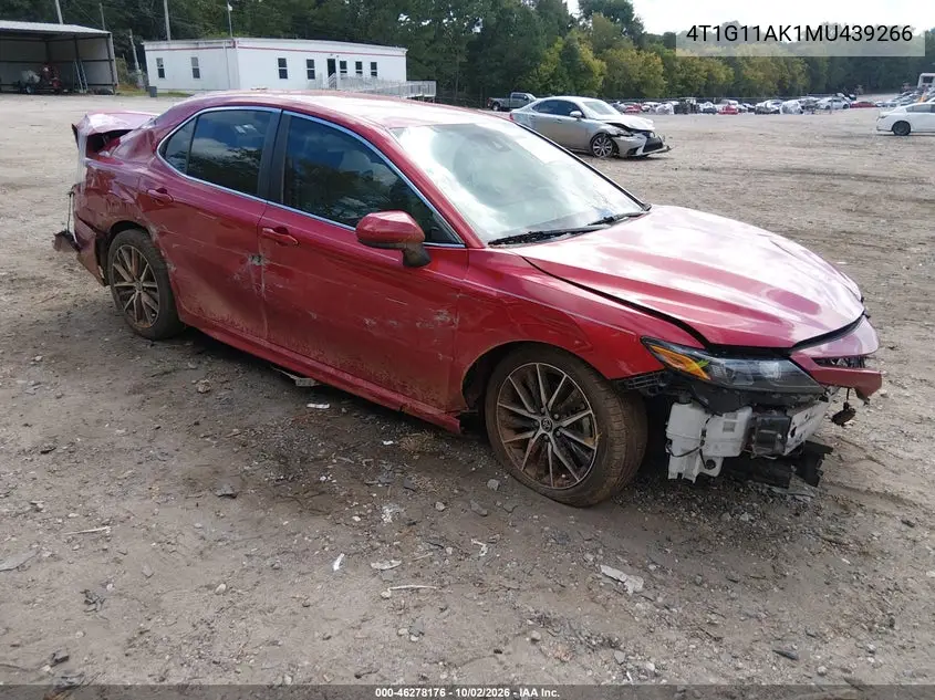 TOYOTA CAMRY 2021, VIN 4T1G11AK1MU439266