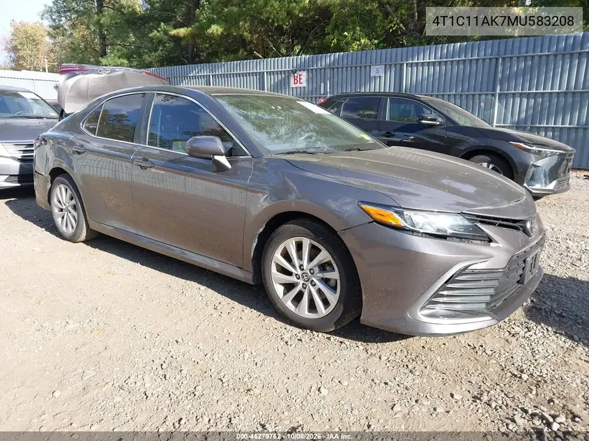 TOYOTA CAMRY 2021, VIN 4T1C11AK7MU583208