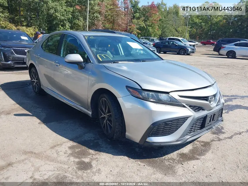 TOYOTA CAMRY 2021, VIN 4T1G11AK7MU443046