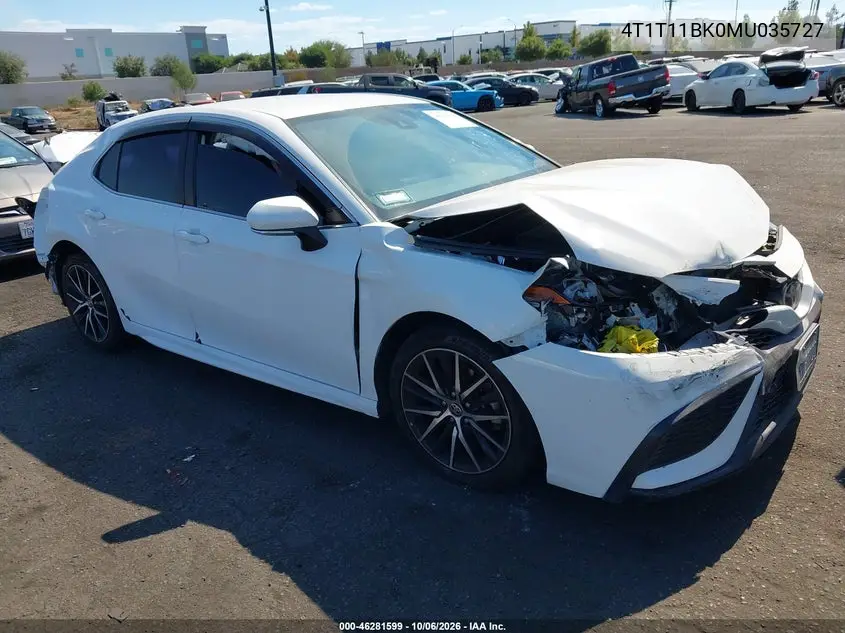 TOYOTA CAMRY 2021, VIN 4T1T11BK0MU035727