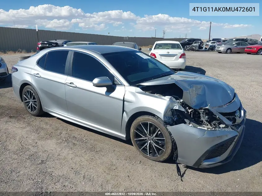 TOYOTA CAMRY 2021, VIN 4T1G11AK0MU472601