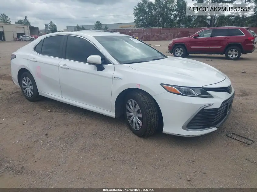 TOYOTA CAMRY 2021, VIN 4T1C31AK2MU552555