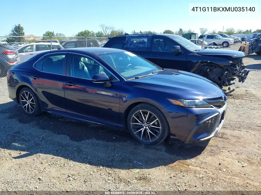TOYOTA CAMRY 2021, VIN 4T1G11BKXMU035140
