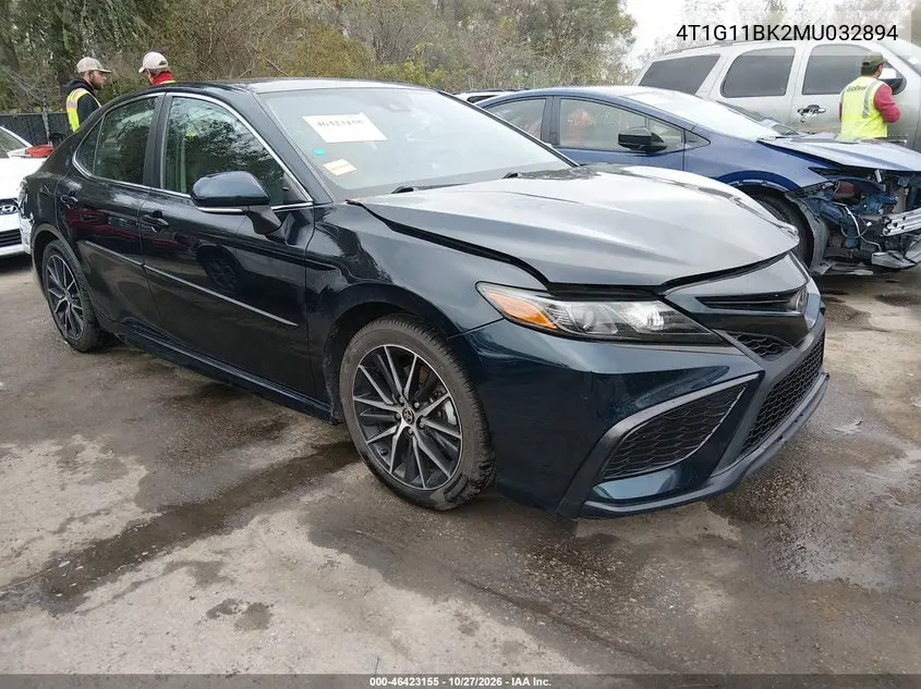 TOYOTA CAMRY 2021, VIN 4T1G11BK2MU032894