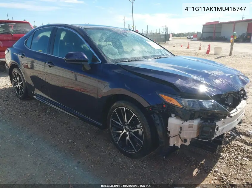 TOYOTA CAMRY 2021, VIN 4T1G11AK1MU416747