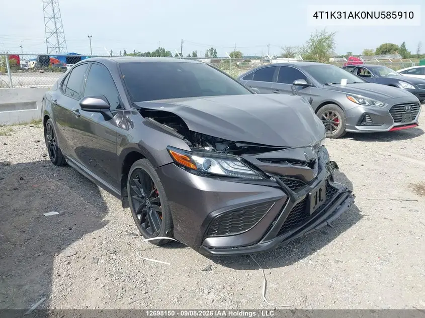 TOYOTA CAMRY 2022, VIN 4T1K31AK0NU585910