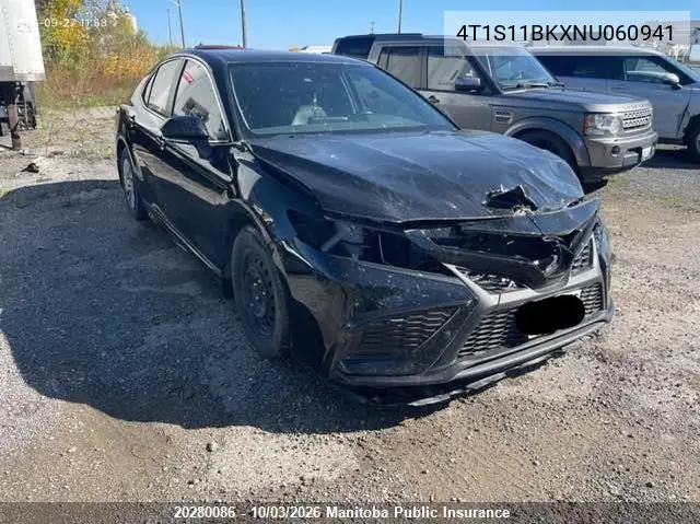 TOYOTA CAMRY 2022, VIN 4T1S11BKXNU060941