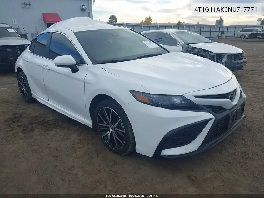 TOYOTA CAMRY 2022, VIN 4T1G11AK0NU717771