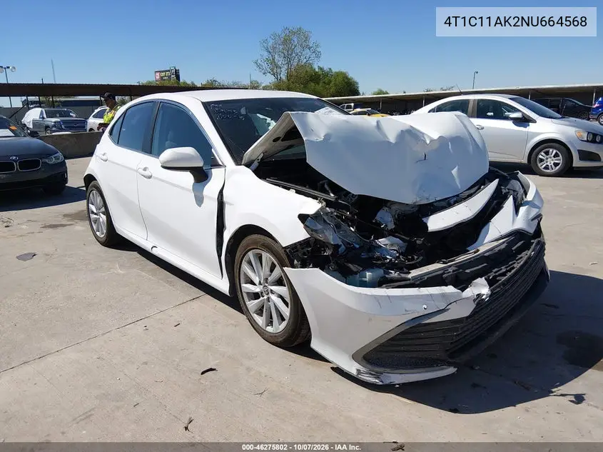 TOYOTA CAMRY 2022, VIN 4T1C11AK2NU664568