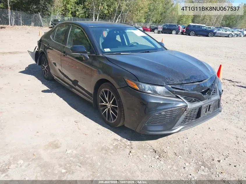 TOYOTA CAMRY 2022, VIN 4T1G11BK8NU067537