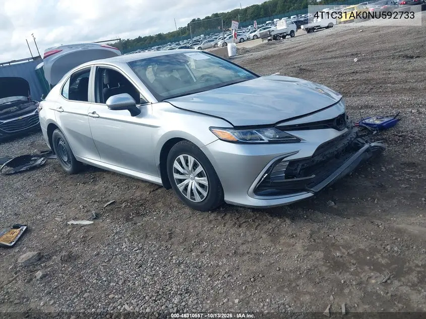 TOYOTA CAMRY 2022, VIN 4T1C31AK0NU592733