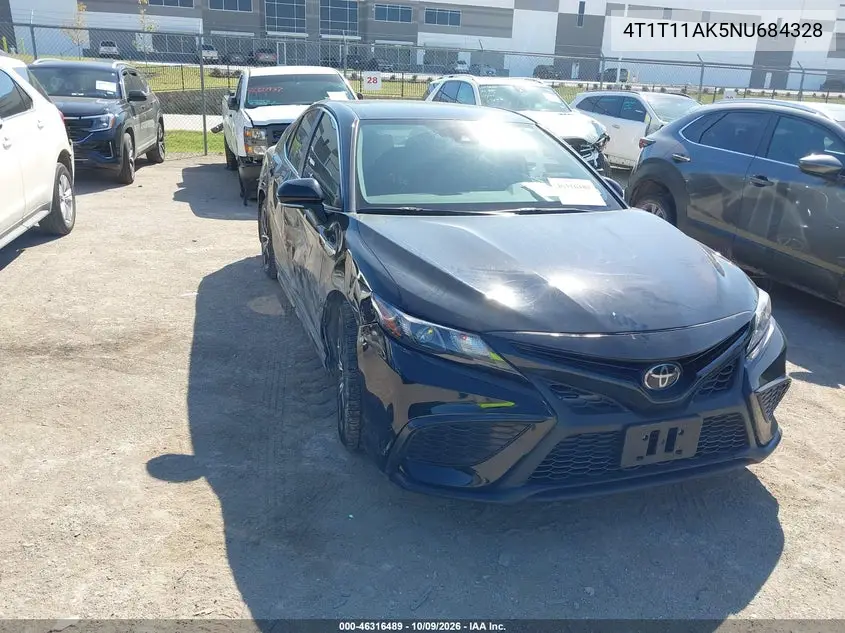 TOYOTA CAMRY 2022, VIN 4T1T11AK5NU684328