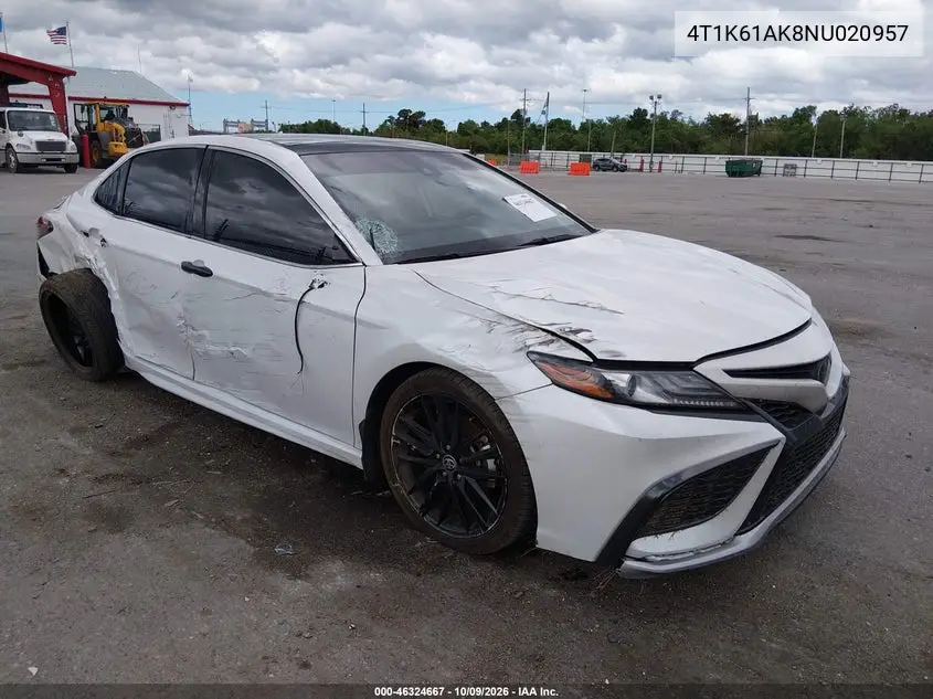 TOYOTA CAMRY 2022, VIN 4T1K61AK8NU020957