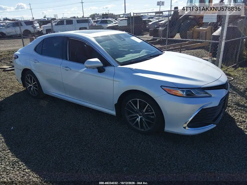 TOYOTA CAMRY 2022, VIN 4T1F31AKXNU578836