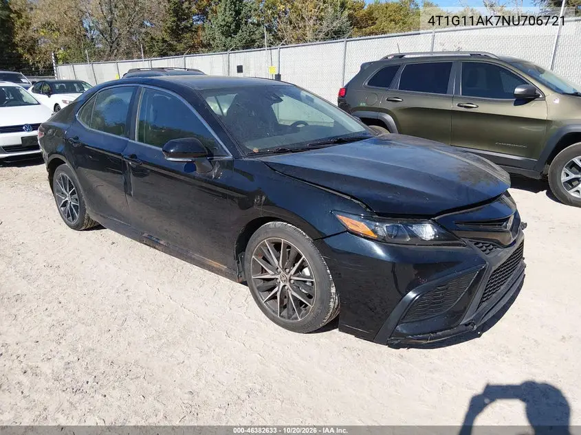 TOYOTA CAMRY 2022, VIN 4T1G11AK7NU706721