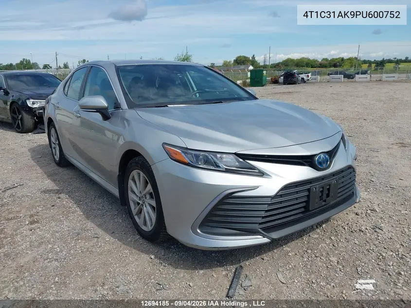 TOYOTA CAMRY 2023, VIN 4T1C31AK9PU600752