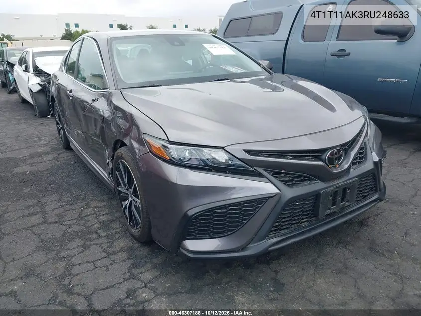 TOYOTA CAMRY 2024, VIN 4T1T11AK3RU248633