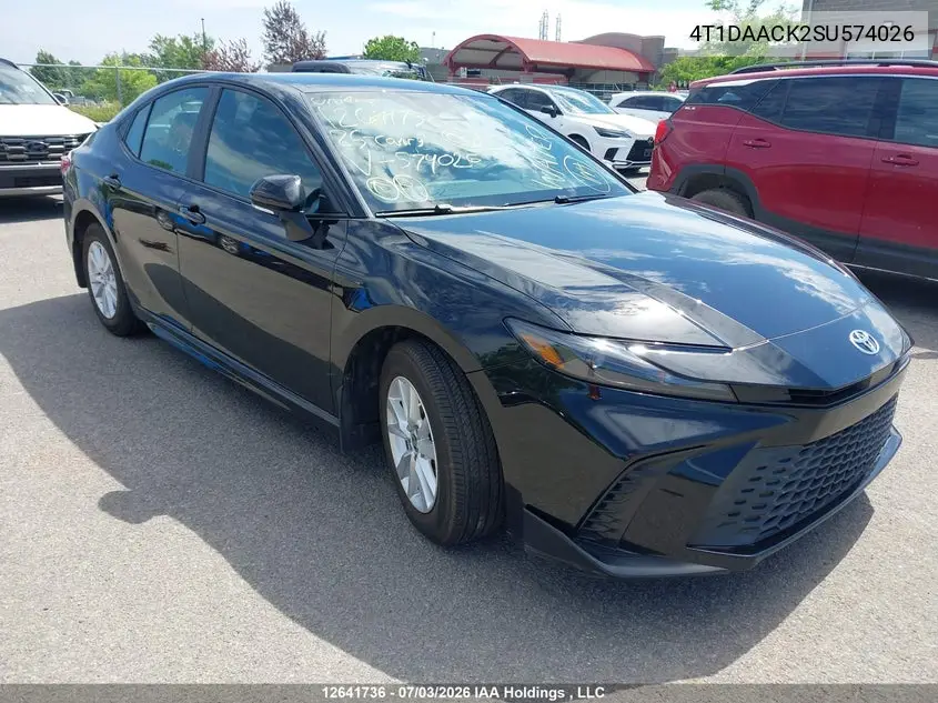 TOYOTA CAMRY 2025, VIN 4T1DAACK2SU574026