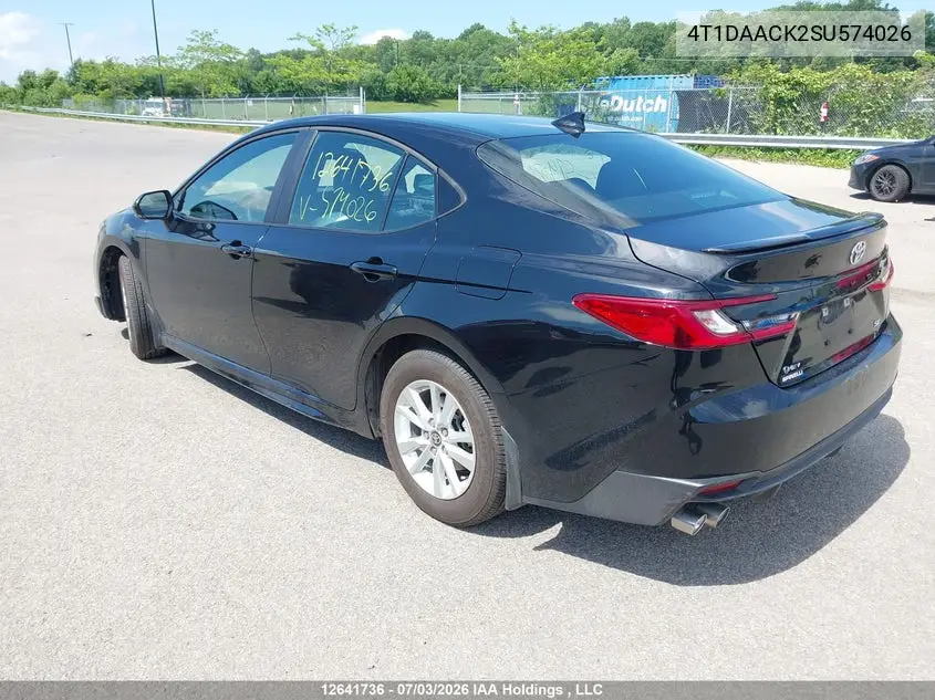2025 TOYOTA CAMRY VIN 4T1DAACK2SU574026 — фото 3