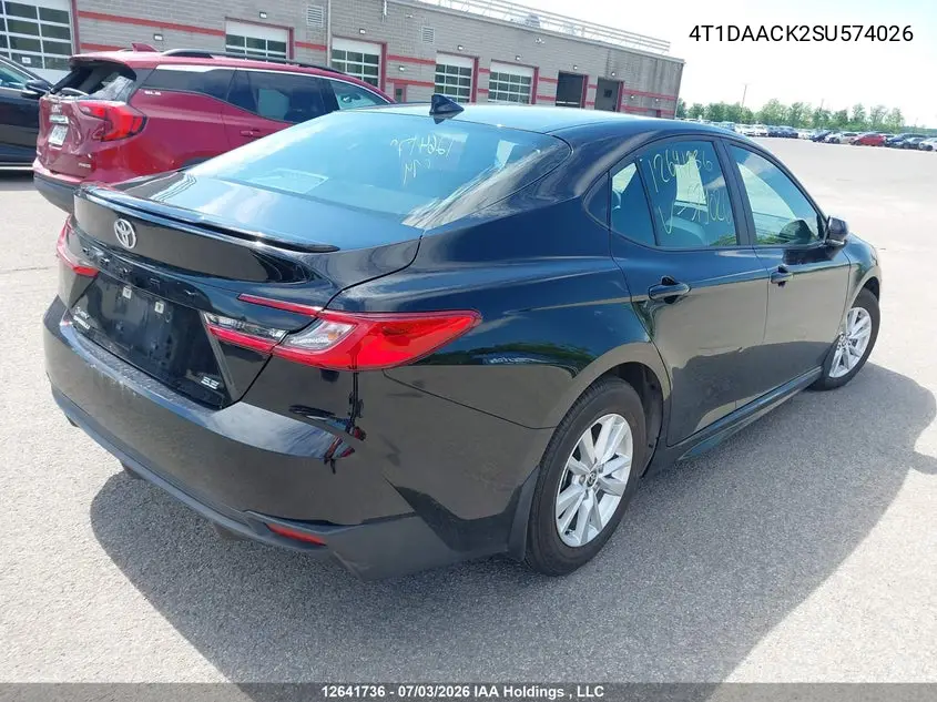 2025 TOYOTA CAMRY VIN 4T1DAACK2SU574026 — фото 4