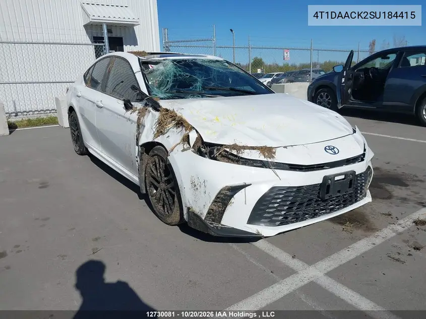 TOYOTA CAMRY 2025, VIN 4T1DAACK2SU184415