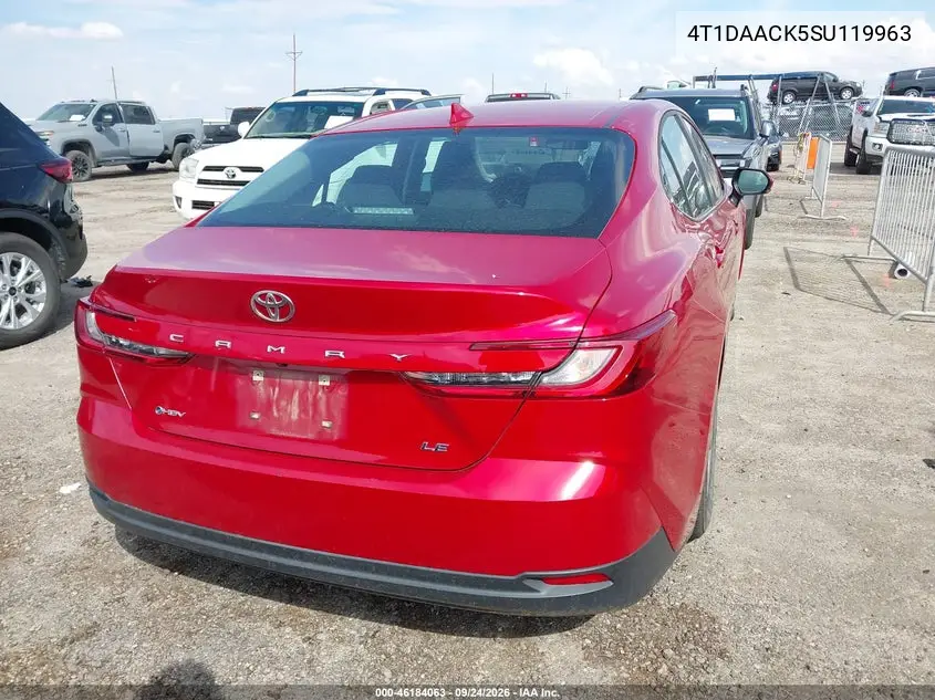 2025 TOYOTA CAMRY VIN 4T1DAACK5SU119963 — фото 4