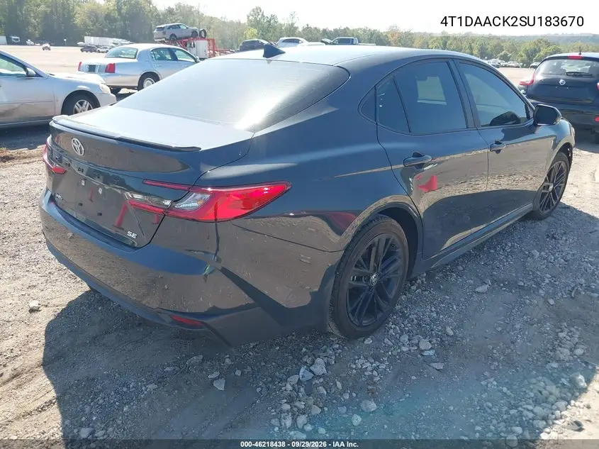 2025 TOYOTA CAMRY VIN 4T1DAACK2SU183670 — фото 4