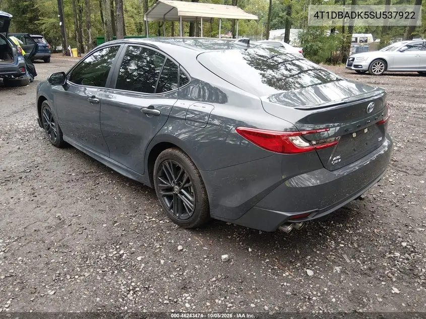 2025 TOYOTA CAMRY VIN 4T1DBADK5SU537922 — фото 3