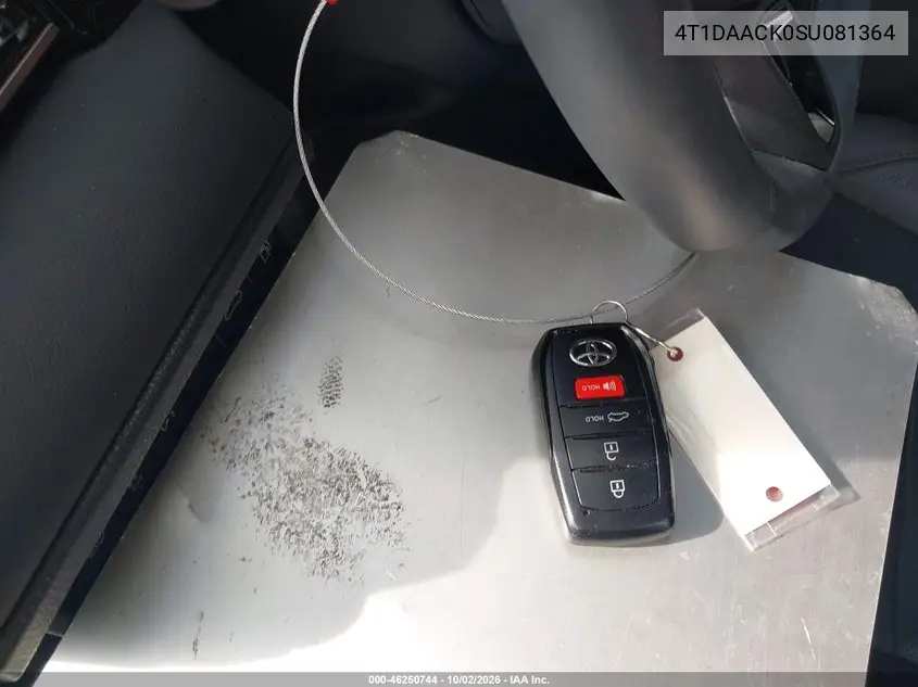 2025 TOYOTA CAMRY VIN 4T1DAACK0SU081364 — фото 11