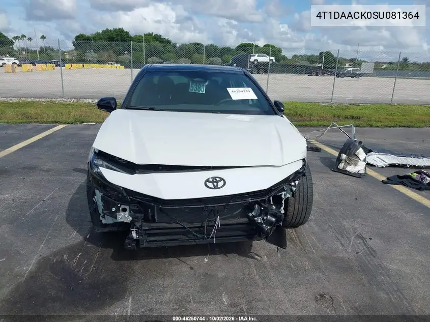 2025 TOYOTA CAMRY VIN 4T1DAACK0SU081364 — фото 13