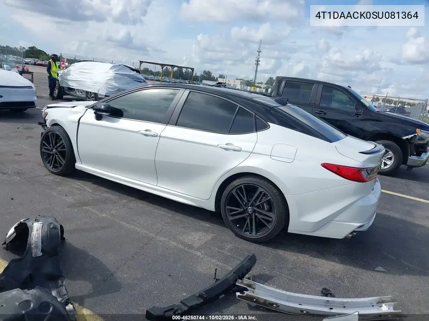 2025 TOYOTA CAMRY VIN 4T1DAACK0SU081364 — фото 4