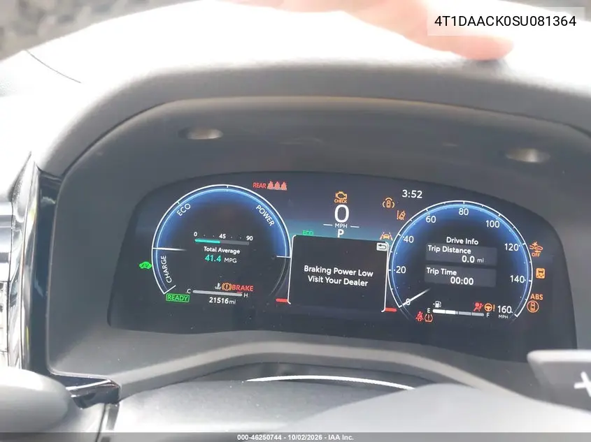 TOYOTA CAMRY 2025, VIN 4T1DAACK0SU081364